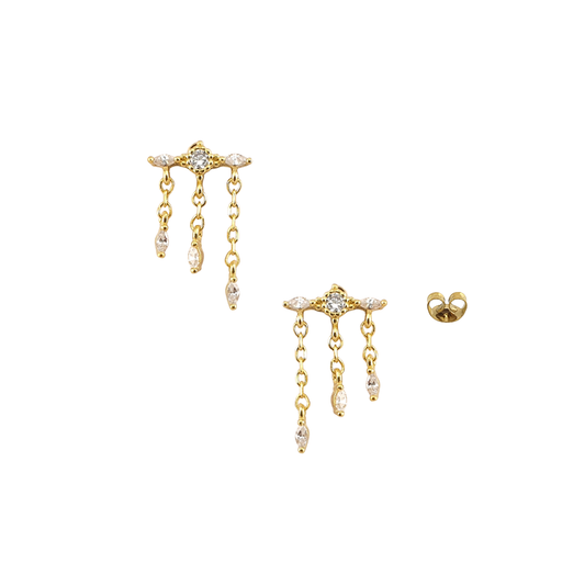 Arete barra 3 oval colgantes