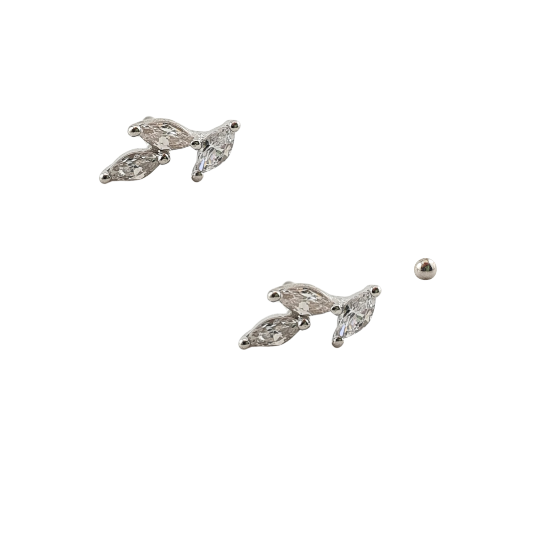 Arete 3 hojas ramita