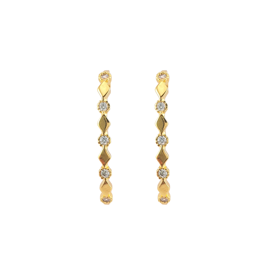 Arete tipo cuff burbuja rombo