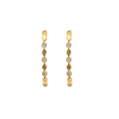 Arete tipo cuff burbuja rombo