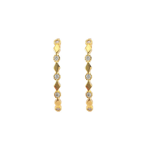 Arete tipo cuff burbuja rombo