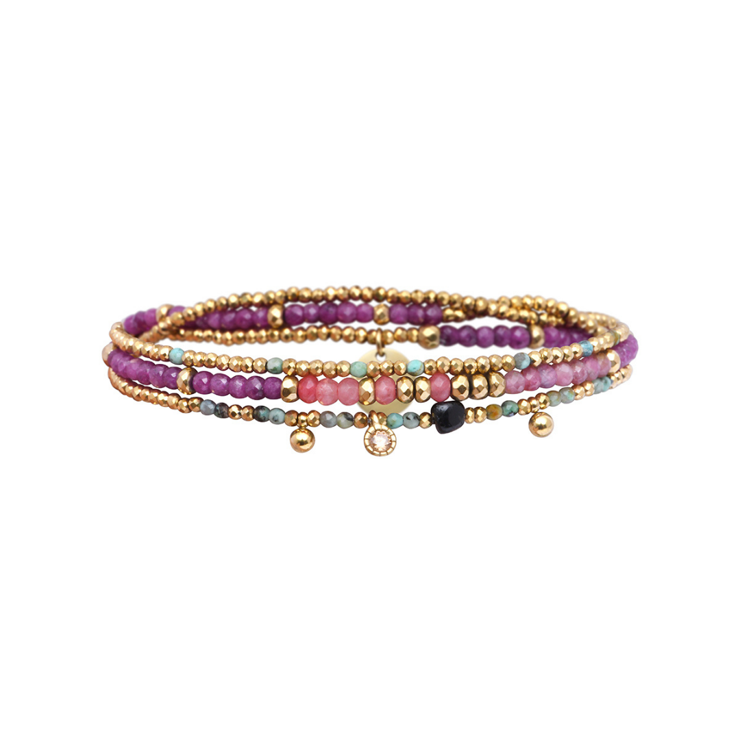 Pulsera 3 vueltas mix piedras naturales
