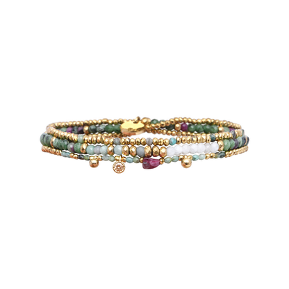 Pulsera 3 vueltas mix piedras naturales