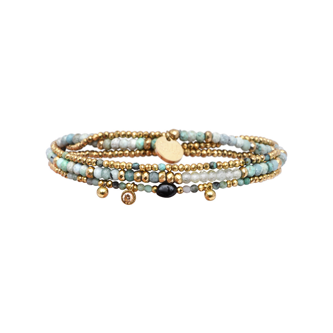 Pulsera 3 vueltas mix piedras naturales
