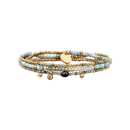 Pulsera 3 vueltas mix piedras naturales