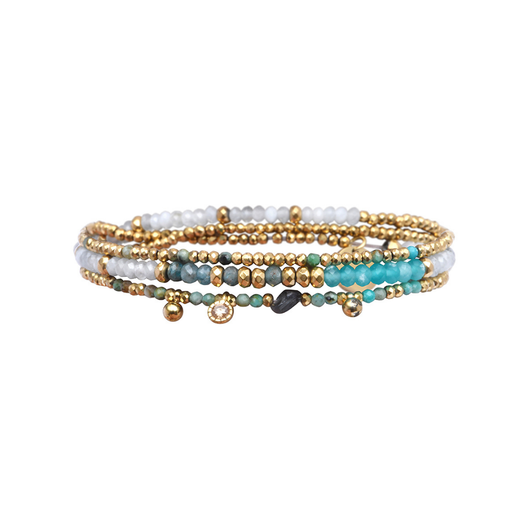 Pulsera 3 vueltas mix piedras naturales