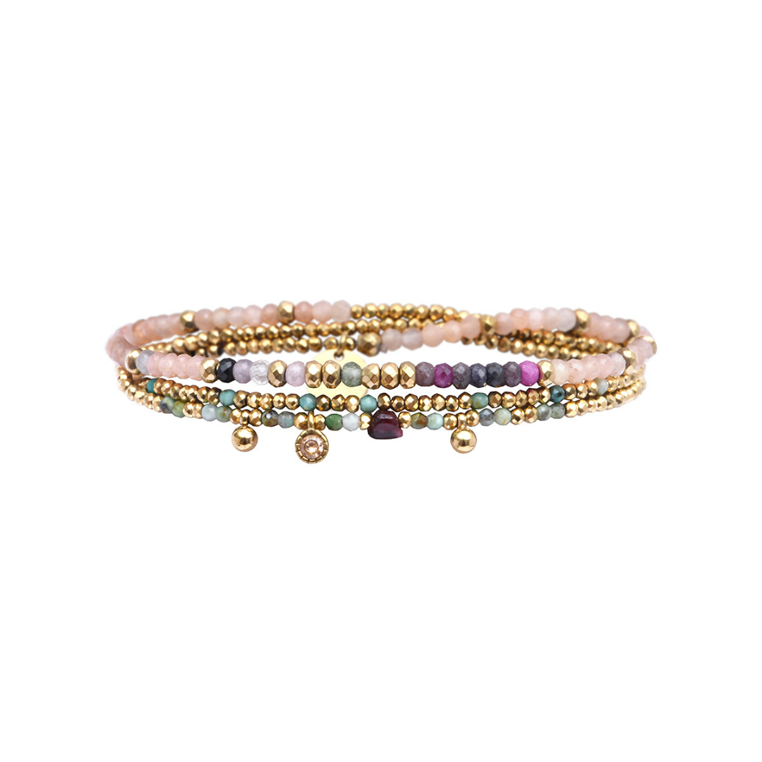 Pulsera 3 vueltas mix piedras naturales