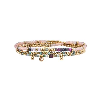 Pulsera 3 vueltas mix piedras naturales