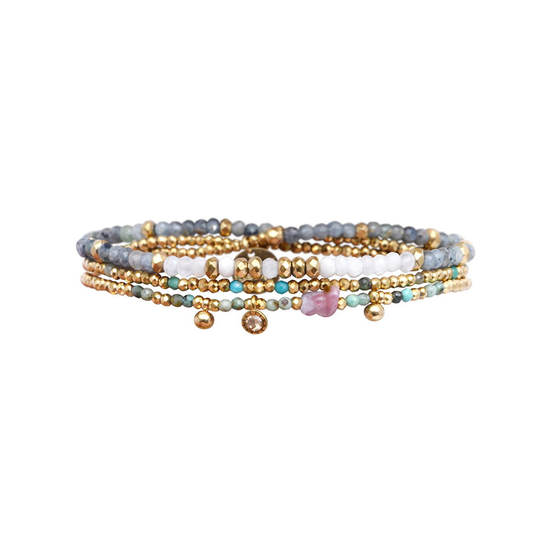 Pulsera 3 vueltas mix piedras naturales