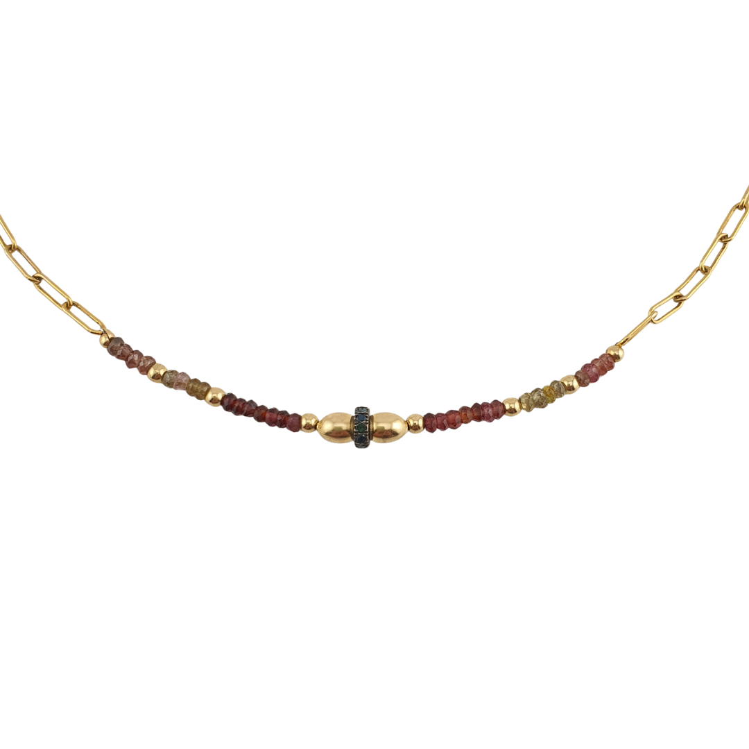 Cadena granates y saphyre