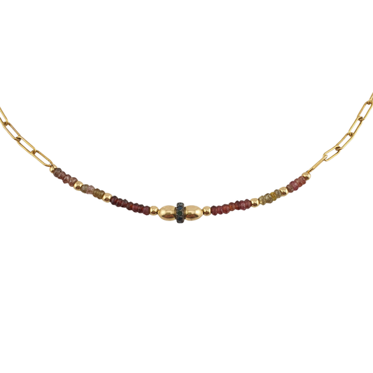 Cadena granates y saphyre