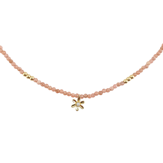 Collar Quarzo Durazno flor