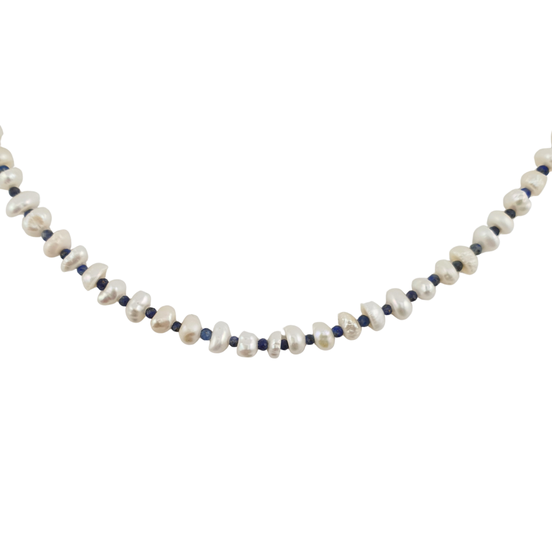 Collar perlas barrocas y sodalita