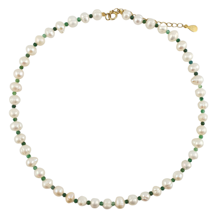 Collar perlas barrocas y turmalina