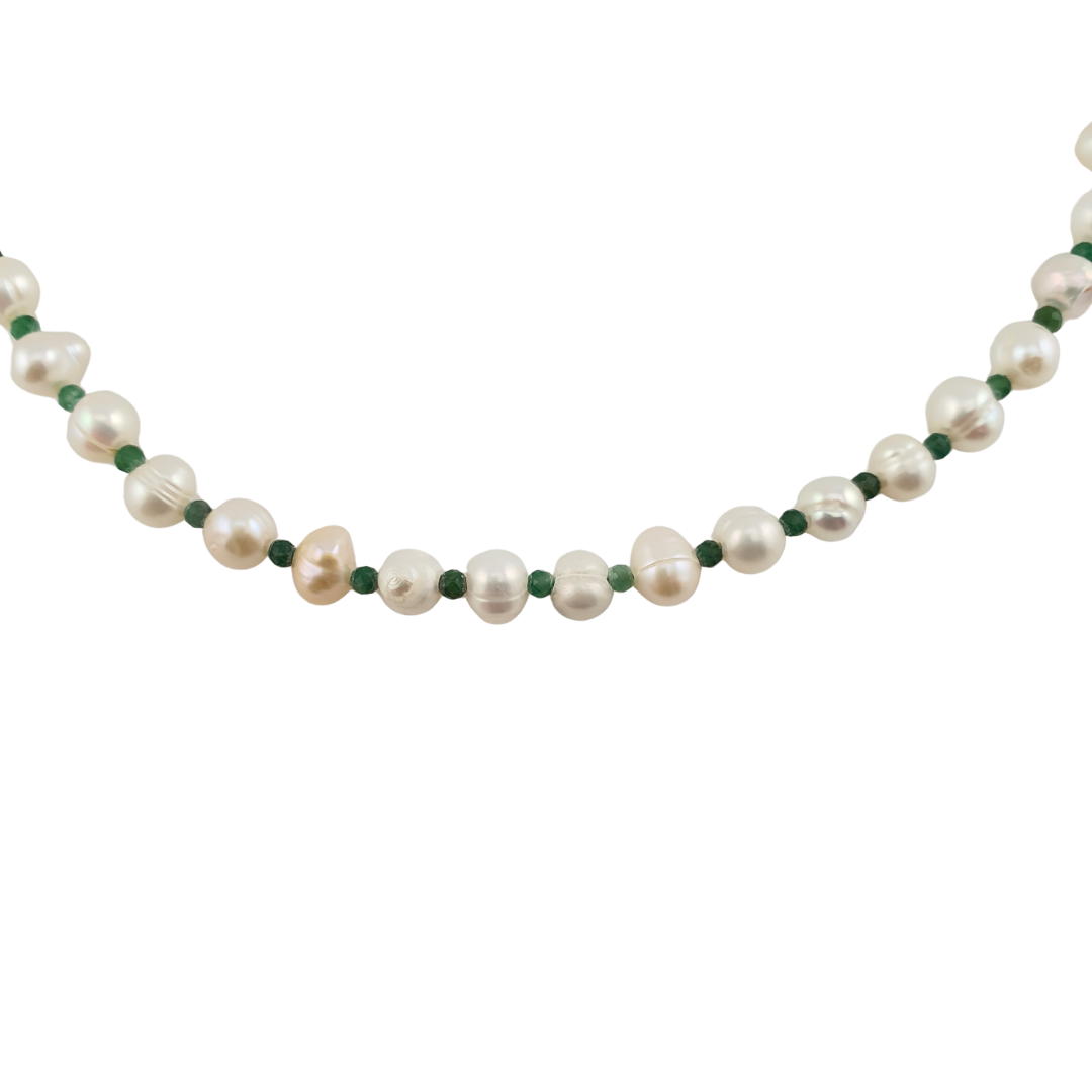 Collar perlas barrocas y turmalina