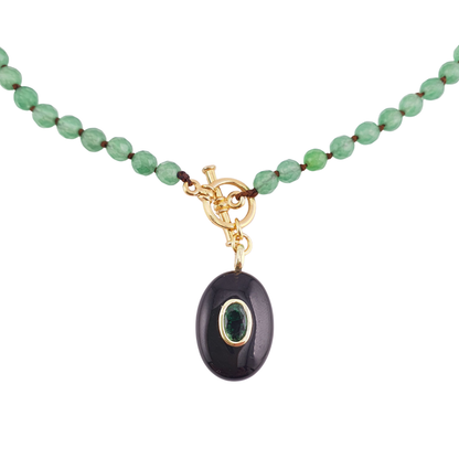 Collar aventurina verde y onix