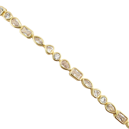Pulsera brazalete formas enmarcando circonias