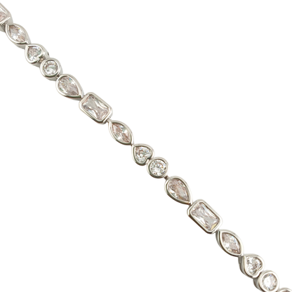 Pulsera brazalete formas enmarcando circonias