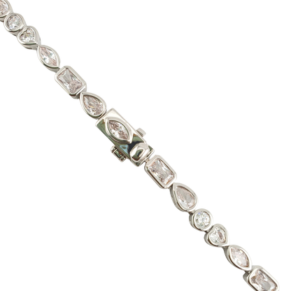 Pulsera brazalete formas enmarcando circonias
