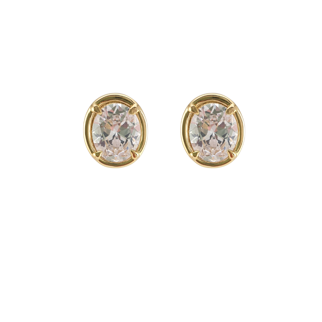 Aretes circonias maxi enmarcada cierre clip
