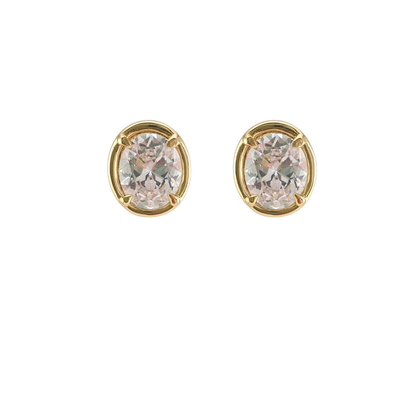 Aretes circonias maxi enmarcada cierre clip