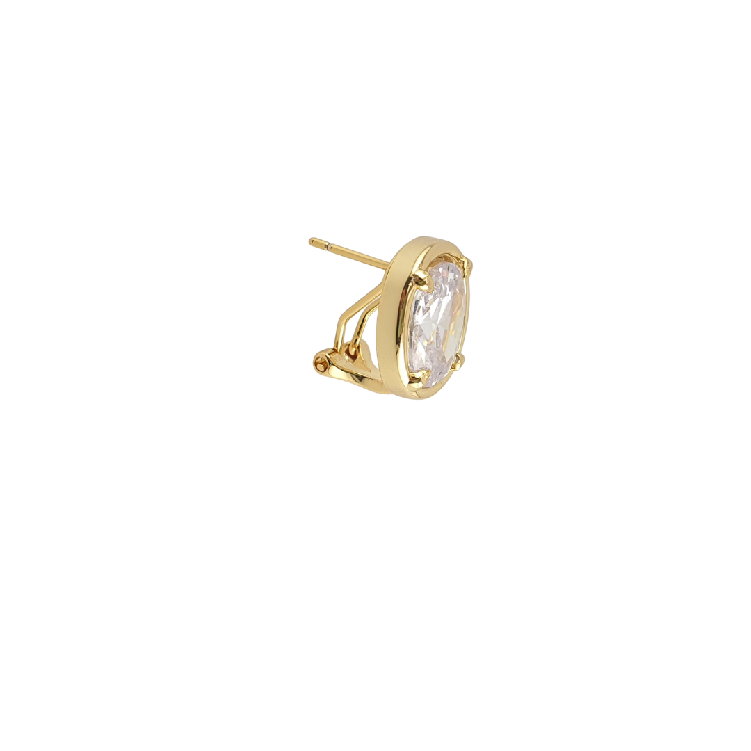 Aretes circonias maxi enmarcada cierre clip