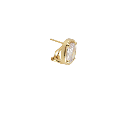 Aretes circonias maxi enmarcada cierre clip