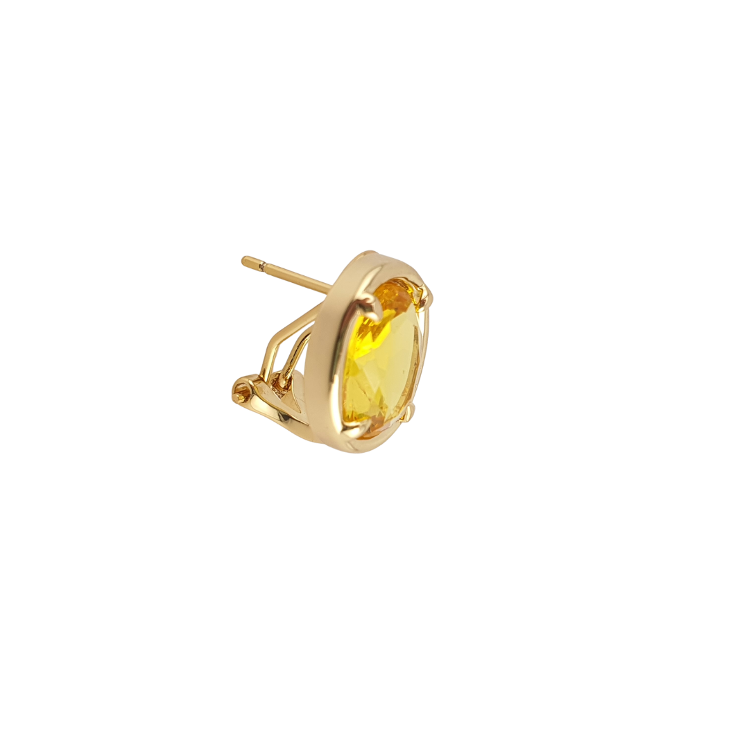 Aretes circonias maxi enmarcada cierre clip