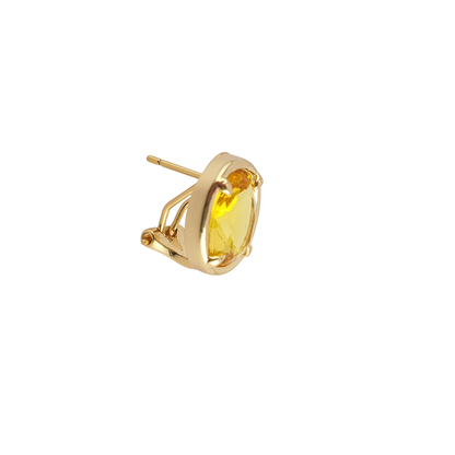 Aretes circonias maxi enmarcada cierre clip