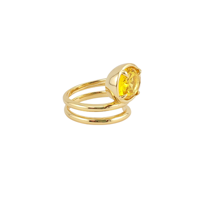 Anillo 3 vueltas circonias maxi enmarcada