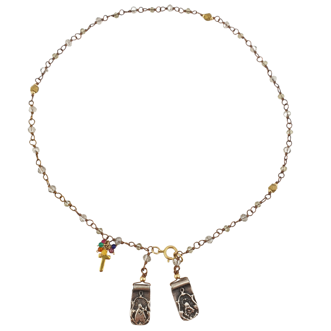 Pulsera escapulario engarce y cristales