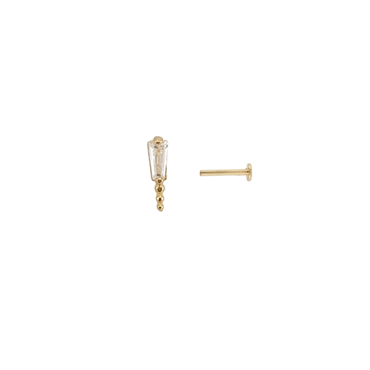 Arete baguette y spike oro