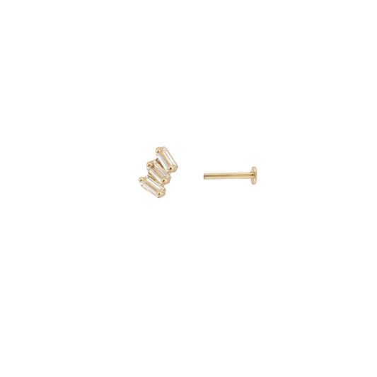 Arete 3 baguette inclinada oro