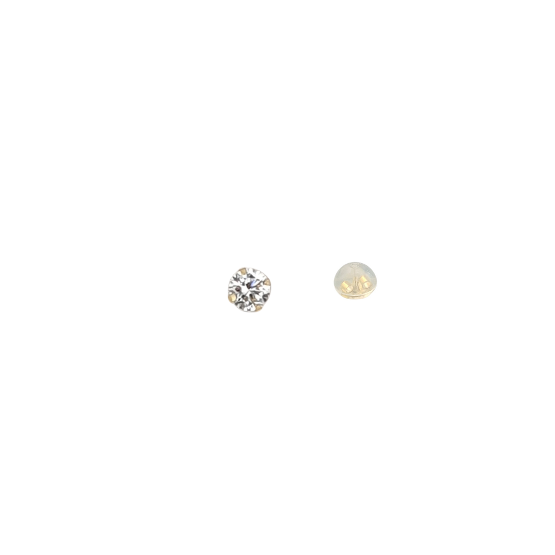 Arete solitario CZ 2 mm oro