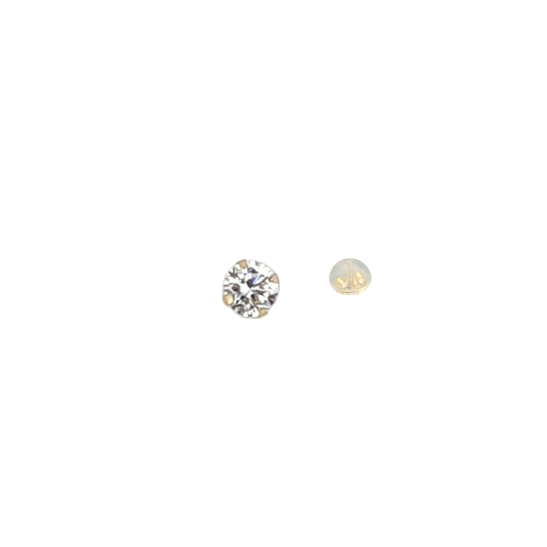 Arete solitario CZ 2 mm oro