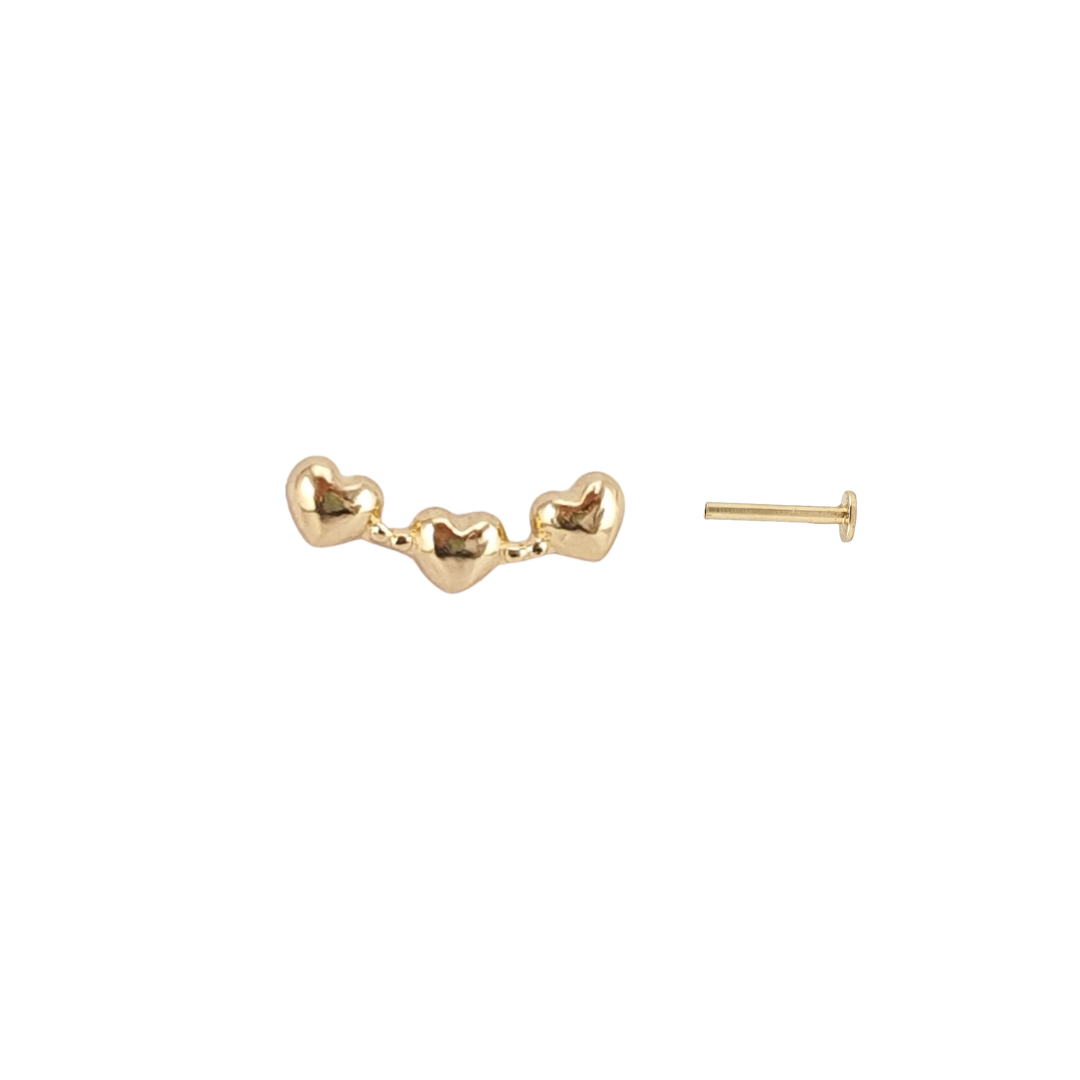 Arete 3 corazones curva lisos