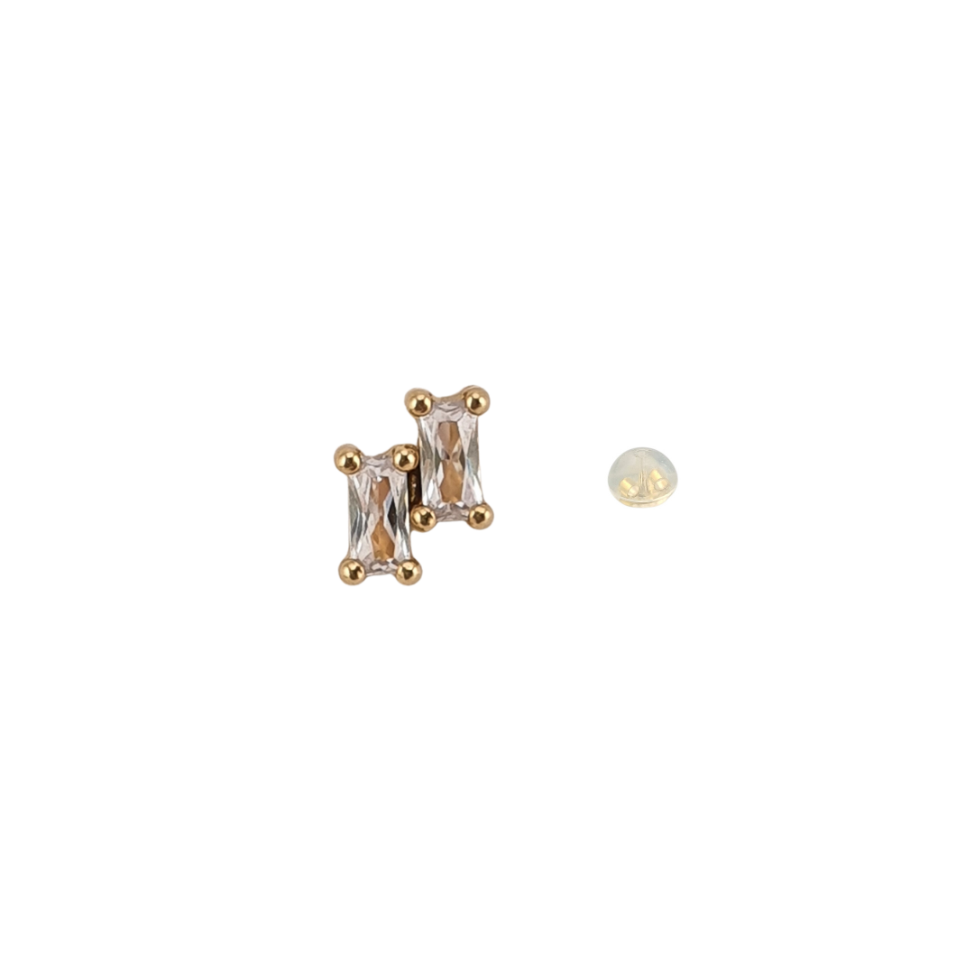 Arete 2 baguettes CZ oro