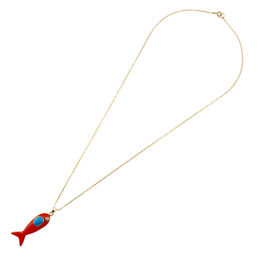 Collar pukka dona rodrocrosita cereza pez