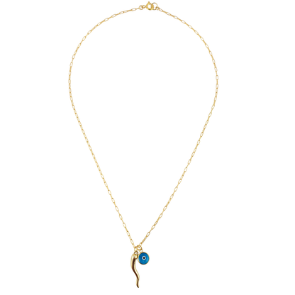 Cadena cuerno abundancia y ojo murano
