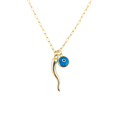 Cadena cuerno abundancia y ojo murano