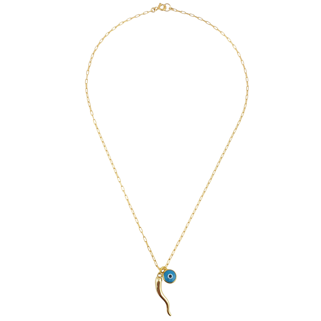 Cadena cuerno abundancia y ojo murano