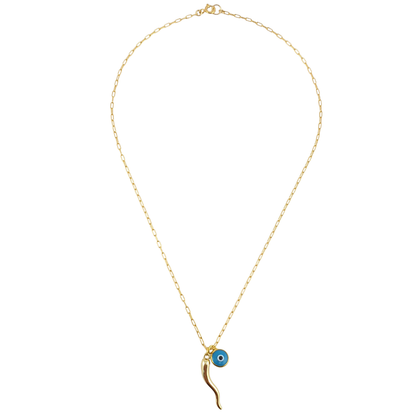 Cadena cuerno abundancia y ojo murano