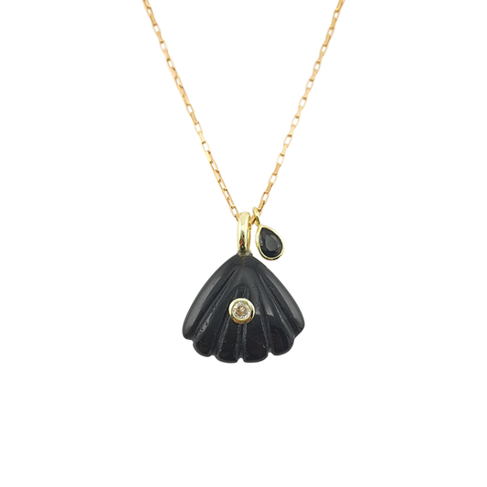 Cadena conchita de mar y gota