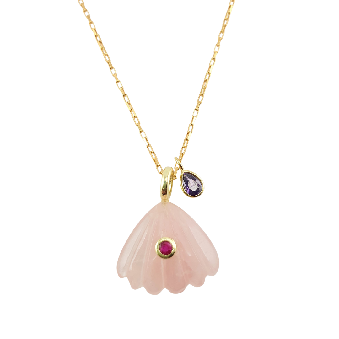 Cadena conchita de mar y gota
