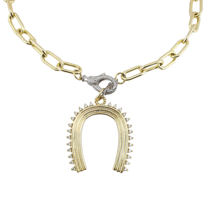 Collar link y Dije herradura