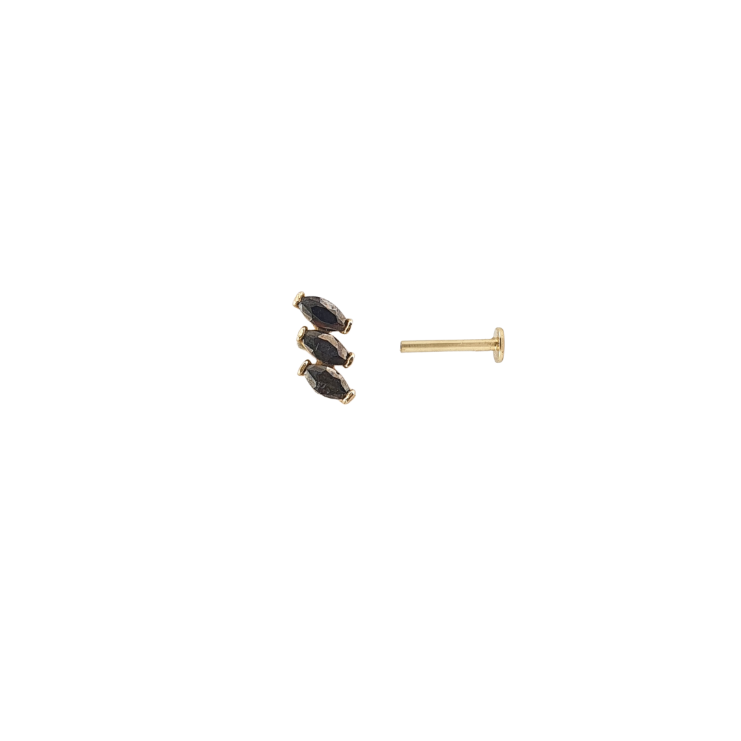 Arete 3 baguette inclinada oro
