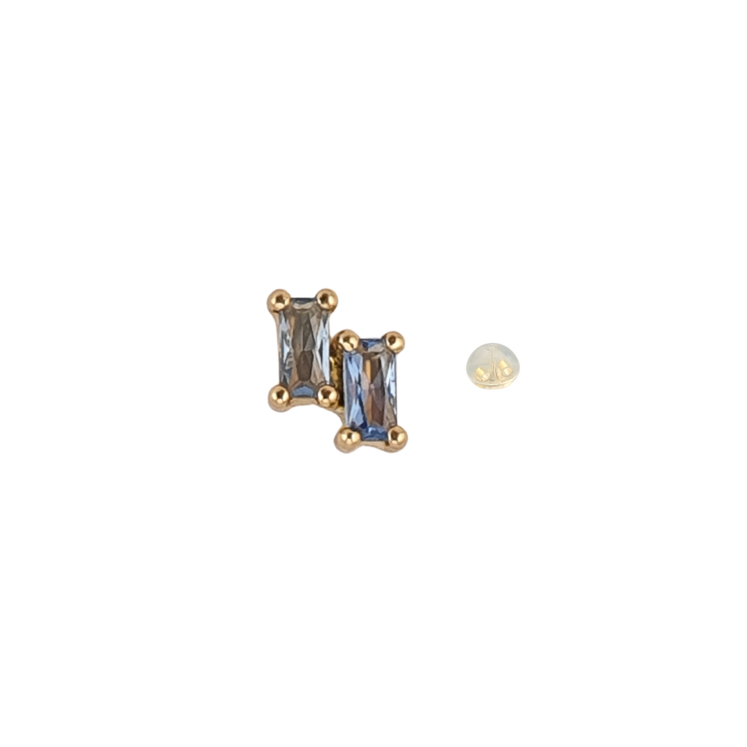 Arete 2 baguettes CZ oro