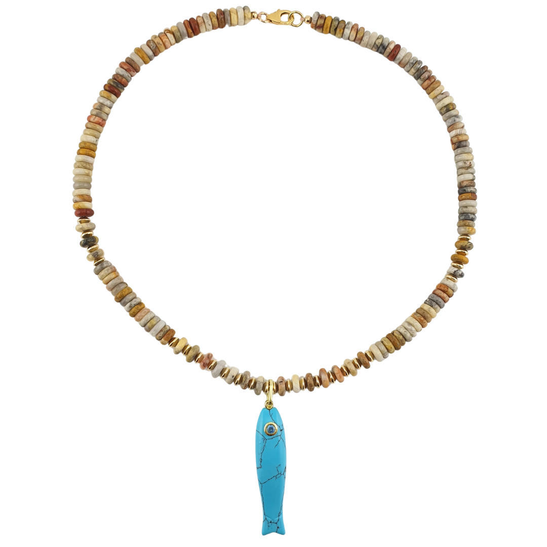 Collar pukka dona aventurina pez
