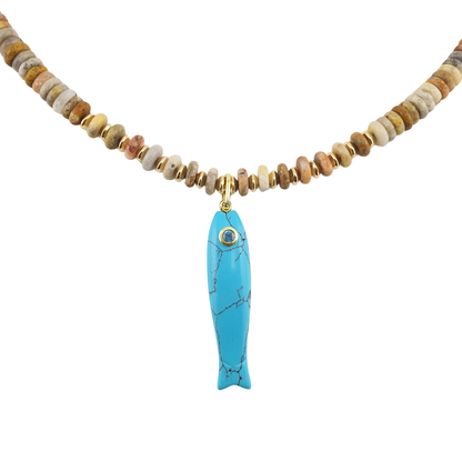 Collar pukka dona aventurina pez