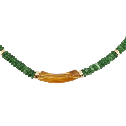 Collar Pukka aventurina con arco resina tipo calcita